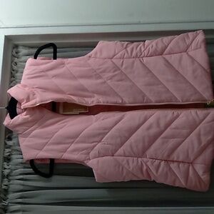 Pink Quilted Puffer Vest Medium Michael Kors NWT